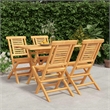 Afuera Living Contemporary Garden Dining Set Natural Teak/Brown