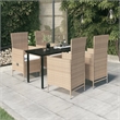 Afuera Living Contemporary Garden Dining Set in Beige and Black