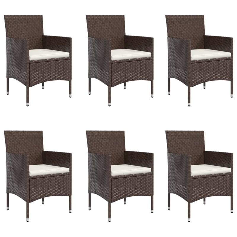 Afuera Living Contemporary Garden Dining Set in Brown and Black