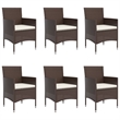 Afuera Living Contemporary Garden Dining Set in Brown and Black