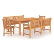 Afuera Living Contemporary Garden Dining Set Natural Teak/Brown