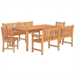 Afuera Living Contemporary Garden Dining Set Natural Teak/Brown