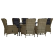 Afuera Living Contemporary Garden Dining Set in Brown and Black