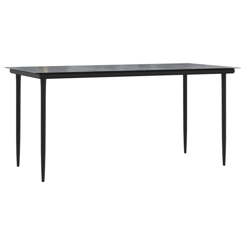 Afuera Living Contemporary Garden Dining Set in Dark Gray/Black