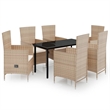 Afuera Living Contemporary Garden Dining Set in Beige and Black