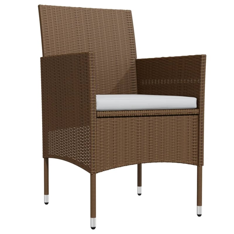 Afuera Living Contemporary Garden Dining Set in Brown and Black
