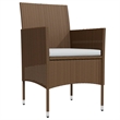 Afuera Living Contemporary Garden Dining Set in Brown and Black