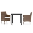 Afuera Living Contemporary Garden Dining Set in Brown and Black
