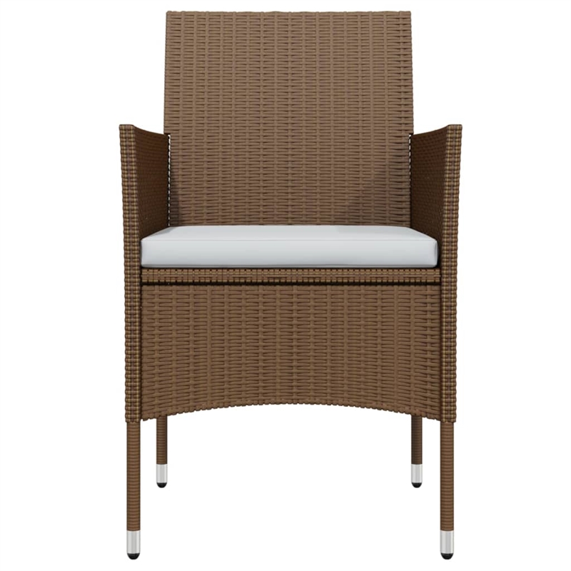 Afuera Living Contemporary Garden Dining Set in Brown and Black