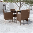 Afuera Living Contemporary Garden Dining Set in Brown and Black