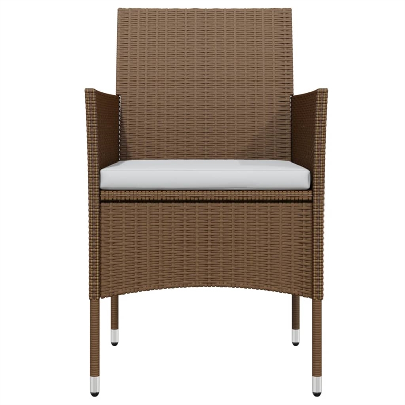 Afuera Living Contemporary Garden Dining Set in Brown and Black