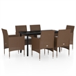 Afuera Living Contemporary Garden Dining Set in Brown and Black