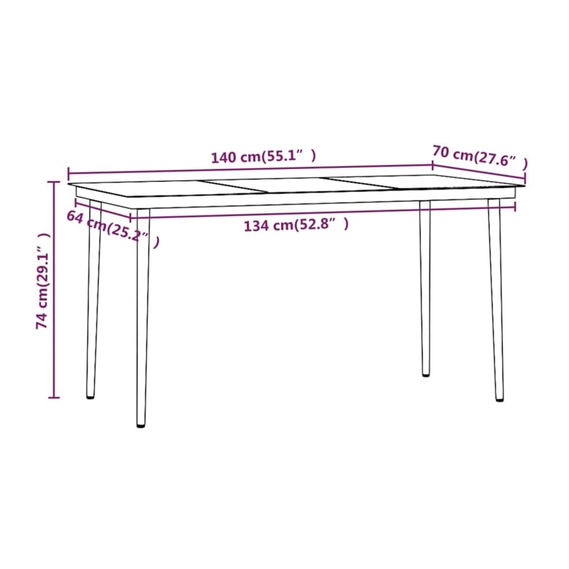 Afuera Living Contemporary Garden Dining Set in Beige and Black