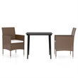Afuera Living Contemporary Garden Dining Set in Brown and Black