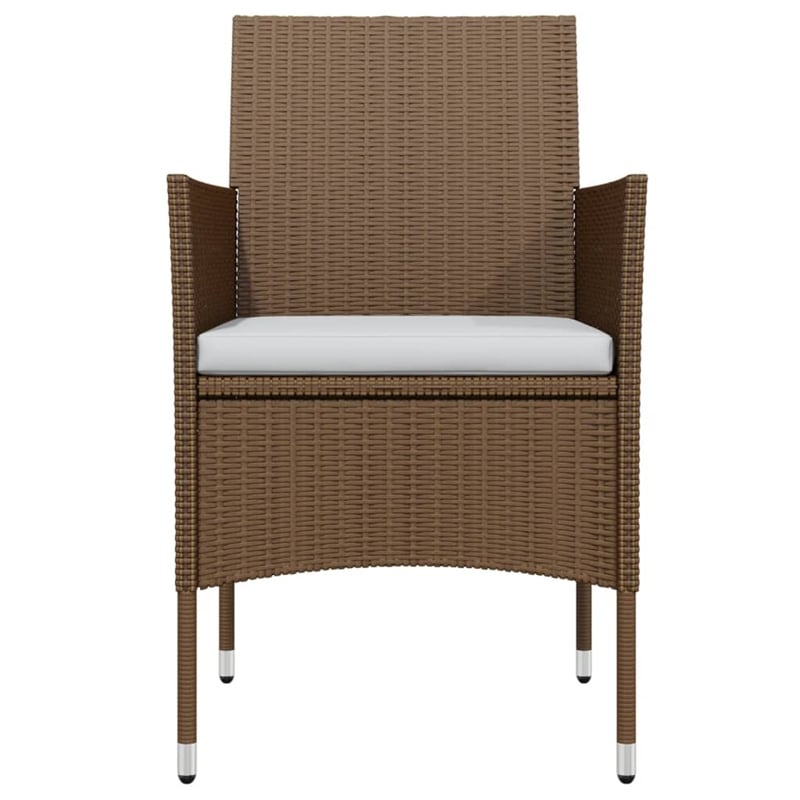 Afuera Living Contemporary Garden Dining Set in Brown and Black