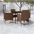 Afuera Living Contemporary Garden Dining Set in Brown and Black