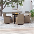 Afuera Living Contemporary Garden Dining Set in Brown and Black