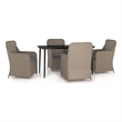 Afuera Living Contemporary Garden Dining Set in Brown and Black