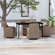 Afuera Living Contemporary Garden Dining Set in Brown and Black