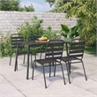 Afuera Living Steel E-Coated & Powder-Coated Dining Set in Anthracite/Gray