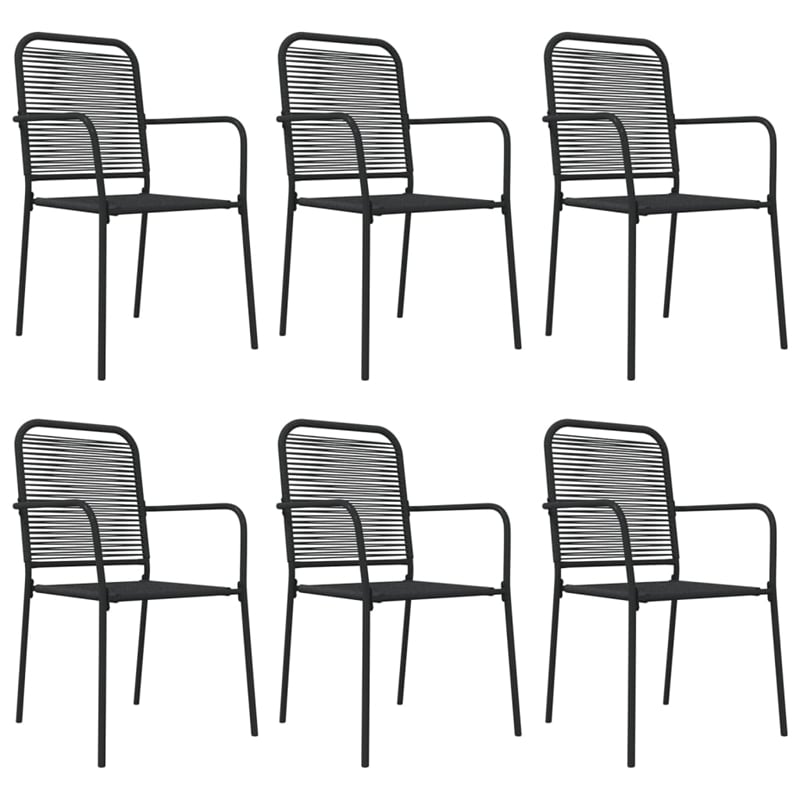 Afuera Living Cotton Rope & Steel Medium Garden Dining Set in Black