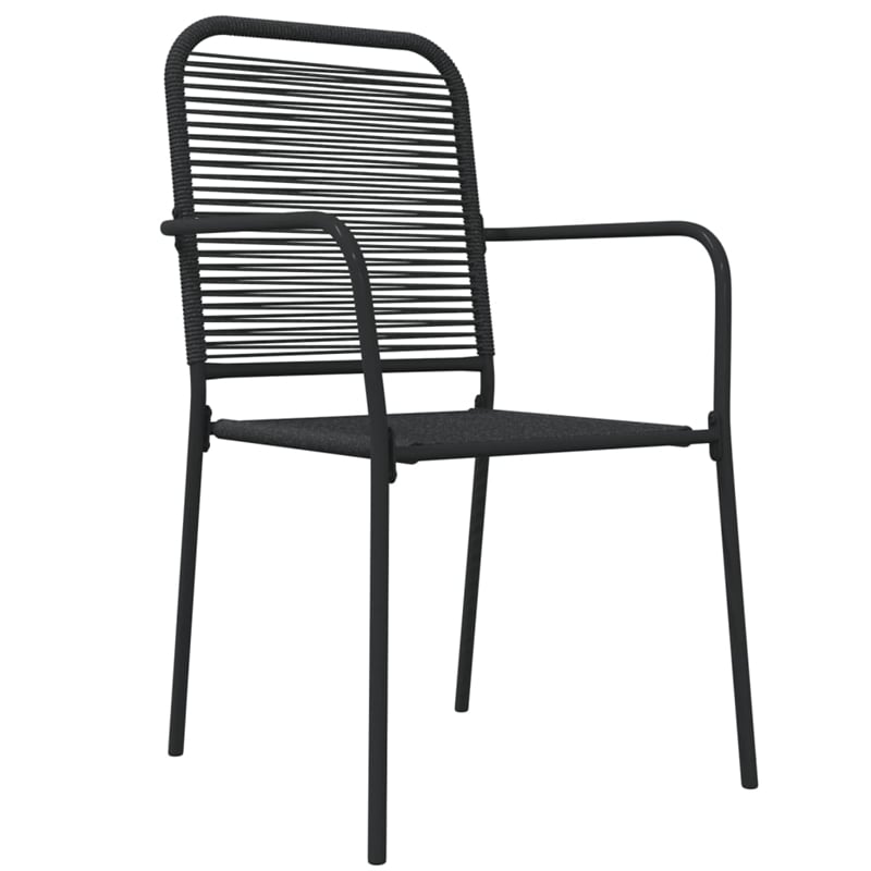 Afuera Living Cotton Rope & Steel Medium Garden Dining Set in Black