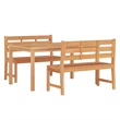 Afuera Living Fine Sanded Teak Hardwood Standard Dining Set in Natural/Brown