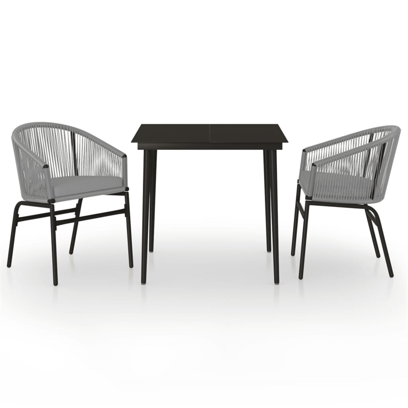 Afuera Living Contemporary Garden Dining Set in Anthracite/Black/Gray
