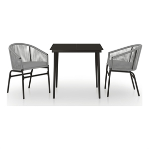 Afuera Living Contemporary Garden Dining Set in Anthracite/Black/Gray