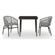 Afuera Living Contemporary Garden Dining Set in Anthracite/Black/Gray