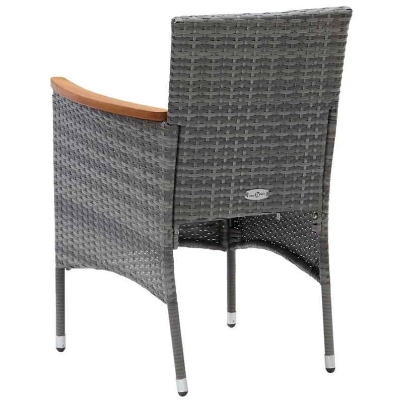 Afuera Living Dining Set Table - Black/Chair - Gray/Cushion - Dark Gray Aluminum