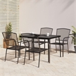 Afuera Living Steel E-Coated & Powder-Coated Dining Set in Anthracite/Gray