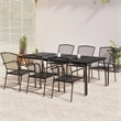 Afuera Living Contemporary Steel Garden Dining Set in Anthracite/Gray