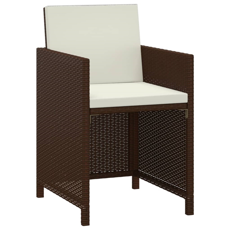 Afuera Living Contemporary Garden Dining Set in Brown and Cream White