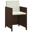 Afuera Living Contemporary Garden Dining Set in Brown and Cream White