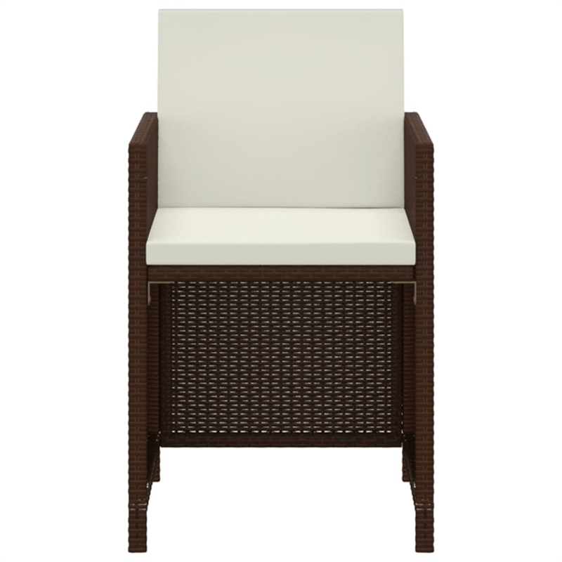 Afuera Living Contemporary Garden Dining Set in Brown and Cream White