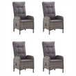 Afuera Living Contemporary Solid Acacia Wood MediumDining Set in Gray