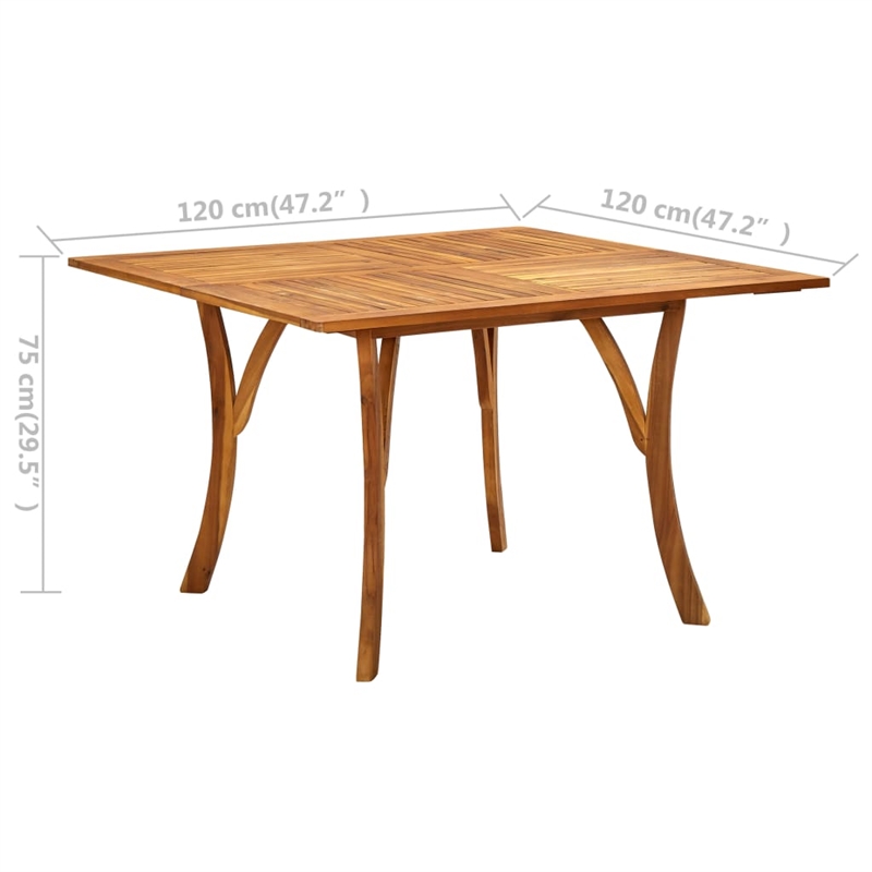 Afuera Living Contemporary Solid Acacia Wood MediumDining Set in Gray