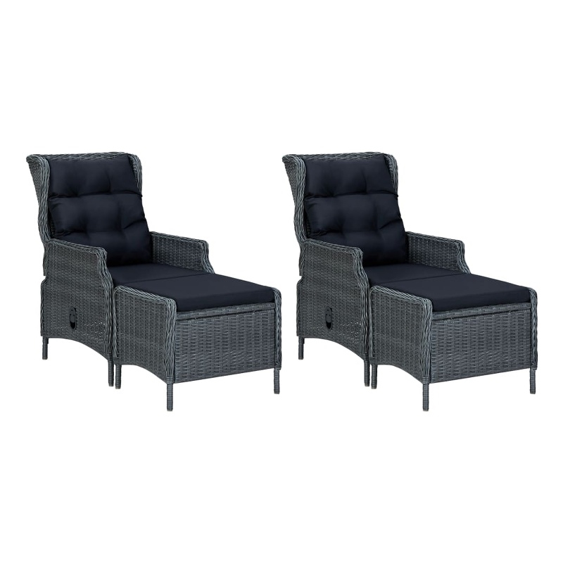 Afuera Living Contemporary Dining Set in Dark Gray/Black/Natural Wood