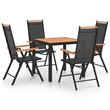 Afuera Living Contemporary Powder-Coated Aluminum Dining Set in Black