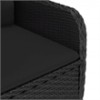 Afuera Living Garden Dining Set in Black Poly Rattan/Steel/Glass/Fabric