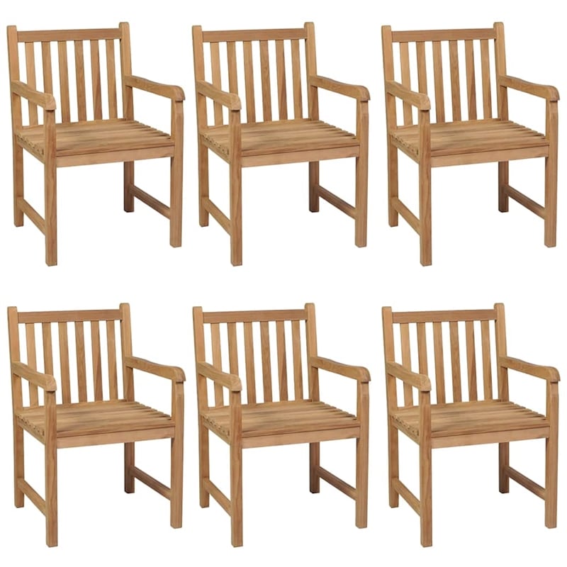 Afuera Living 7 Piece Solid Teak Wood Garden Dining Set in Natural Teak