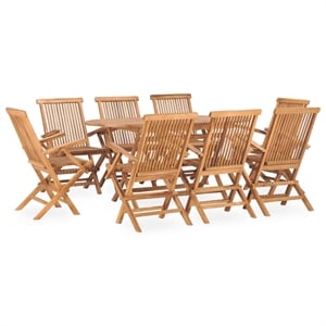 Afuera Living Solid Teak Wood Medium Outdoor Dining Set in Natural Teak