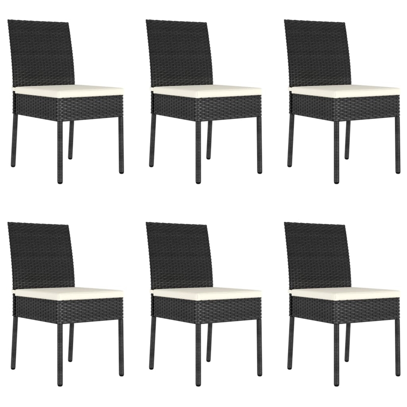 Afuera Living Poly Rattan/Powder-Coated Steel/Glass Dining Set in Black