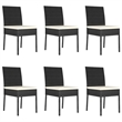 Afuera Living Poly Rattan/Powder-Coated Steel/Glass Dining Set in Black