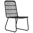 Afuera Living Poly Rattan/Powder-Coated Steel/Glass Dining Set in Black