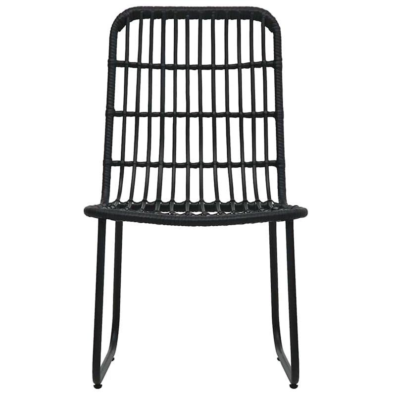Afuera Living Poly Rattan/Powder-Coated Steel/Glass Dining Set in Black