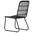 Afuera Living Poly Rattan/Powder-Coated Steel/Glass Dining Set in Black