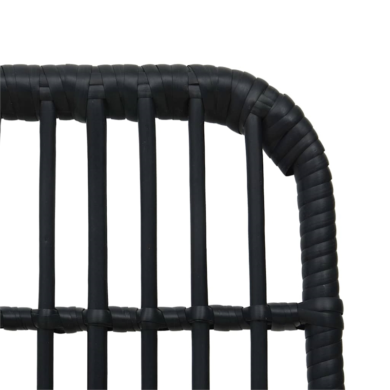 Afuera Living Poly Rattan/Powder-Coated Steel/Glass Dining Set in Black