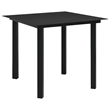 Afuera Living Poly Rattan/Powder-Coated Steel/Glass Dining Set in Black